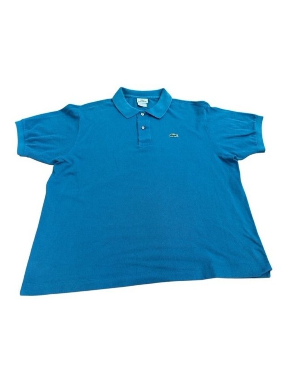 Lacoste Mens Polo Teal Turquoise Sz 7 XL Devanlay Pique Classic Preppy Vtg 90s